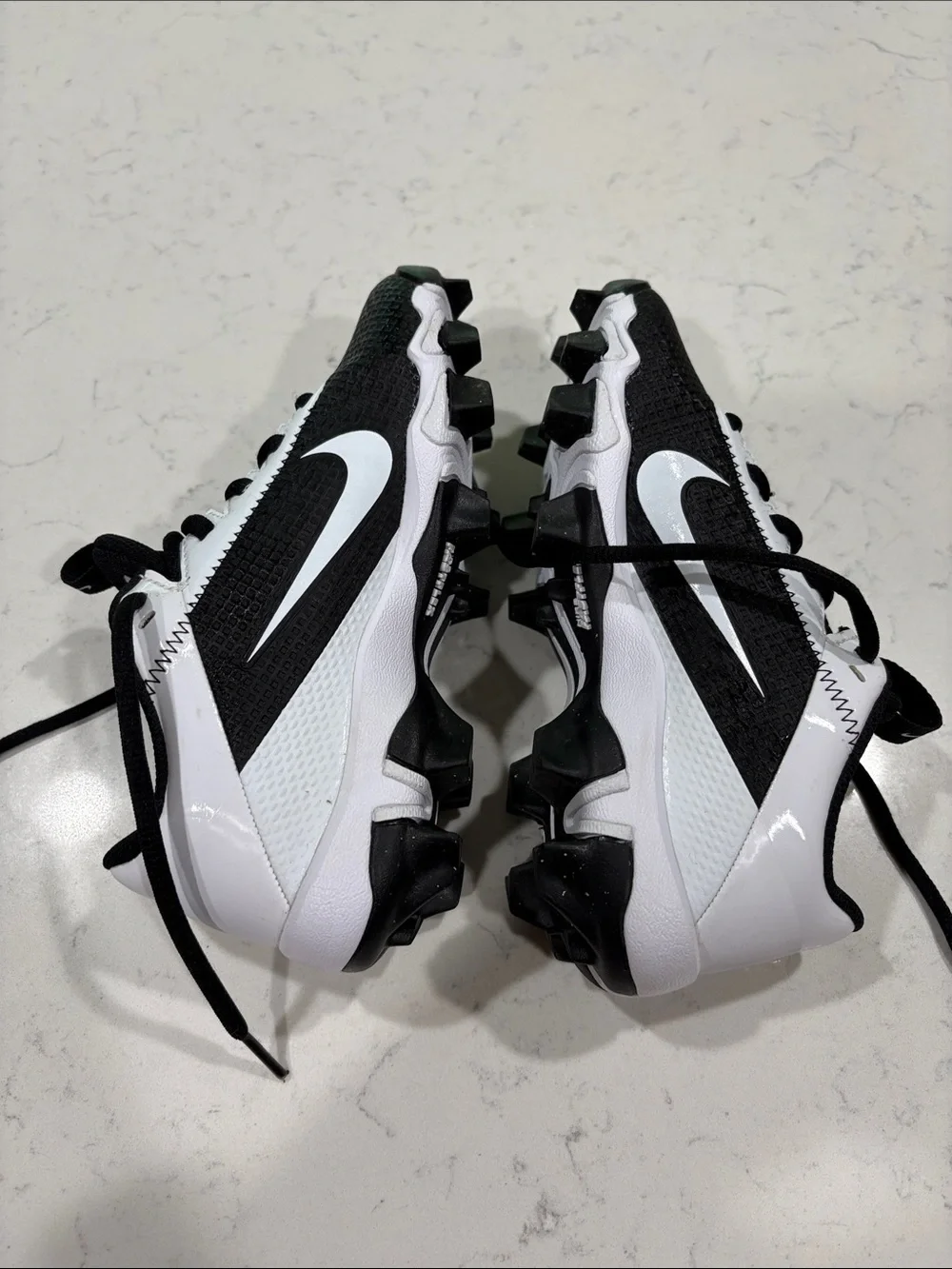 Nike Vapor Black and White Youth Football Cleats